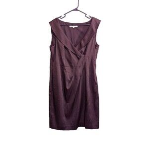 Evan Picone Dress Sz 16 Shawl Collar Red Wine Color Elegant Holiday Festive